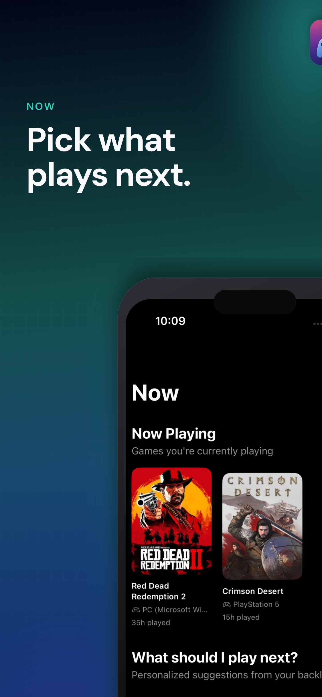GameTime screenshot showing now playing view