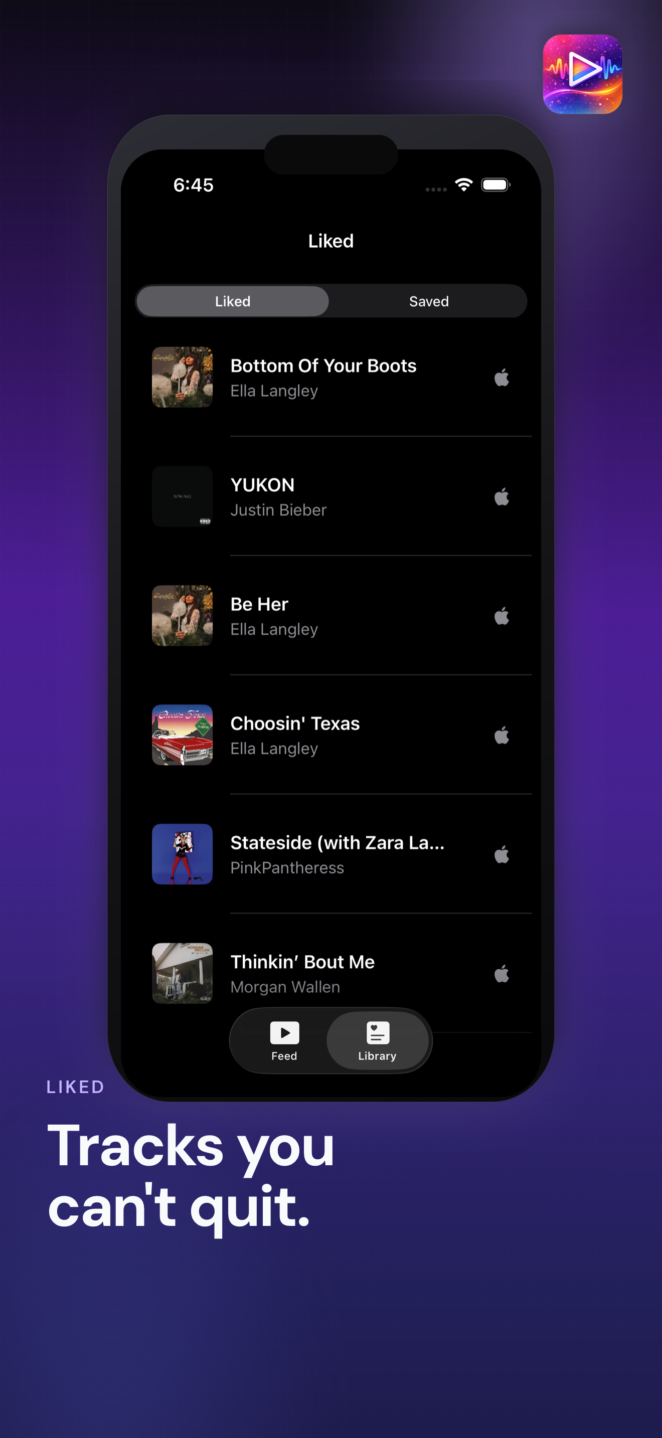 TuneScroll screenshot showing artist exploration