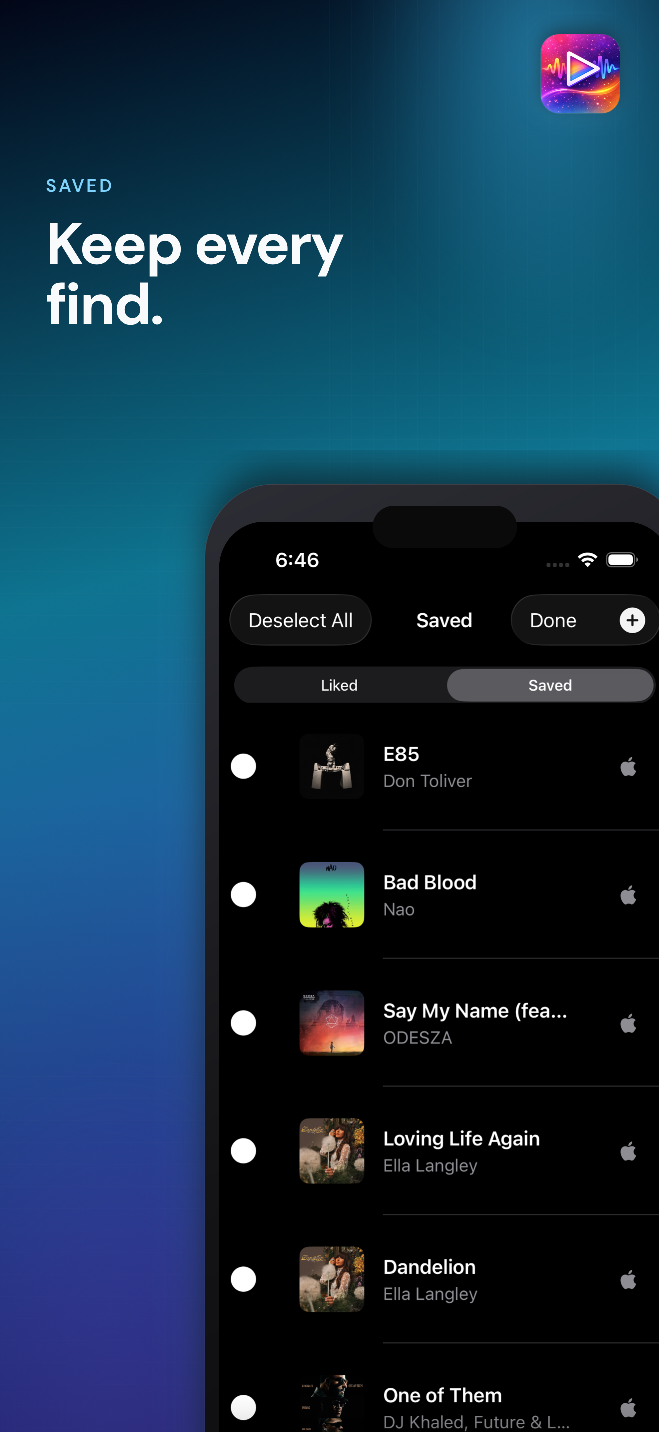 TuneScroll screenshot showing continuous browsing
